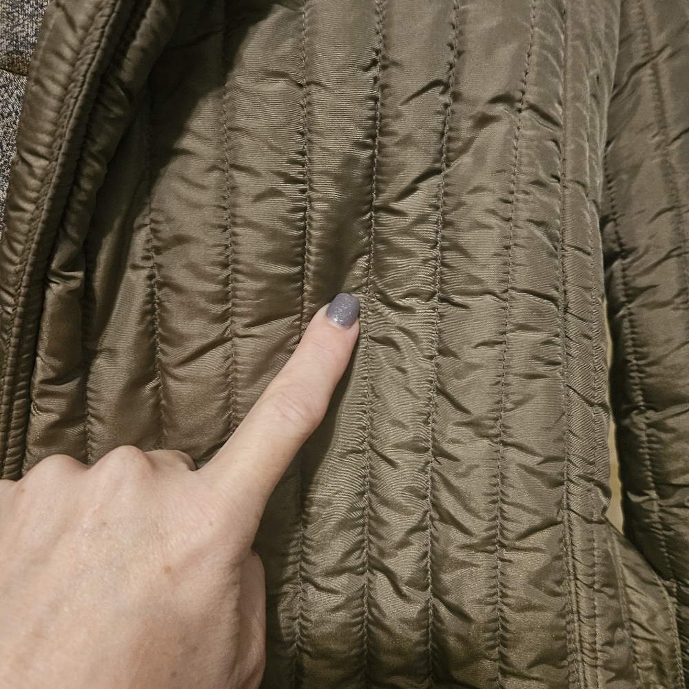 VINTAGE SIZE 12 60'S PUFFER JACKET GREY-GREEN COLOR - Picture 13 of 16